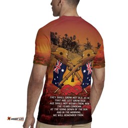ANZAC Day Lest We Forget Rugby Jersey Australian Veterans Remembrance Tribute LT18