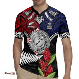 Aotearoa and Samoa Mo Te Tiriti Rugby Jersey Tangata Moana Stand with Tangata Whenua LT9