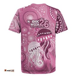 NAIDOC Deadly 50 Years Rugby Jersey Jellyfish Aboriginal Culture Inspired Pink LT9