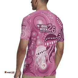 NAIDOC Deadly 50 Years Rugby Jersey Jellyfish Aboriginal Culture Inspired Pink LT9