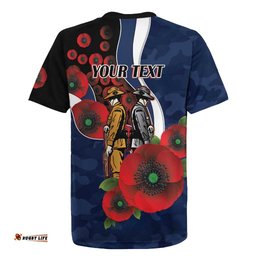 Geelong Cats ANZAC Personalised Rugby Jersey Lest We Forget Poppy Camo LT9