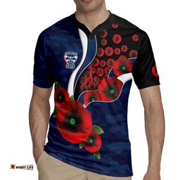 Geelong Cats ANZAC Personalised Rugby Jersey Lest We Forget Poppy Camo LT9