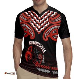 Maori Waitangi Rugby Jersey Kotahitanga Poutama Mix Whakairo LT7