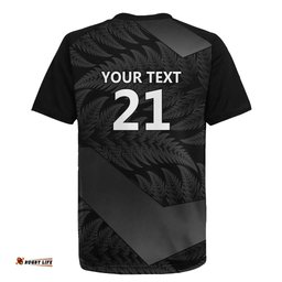 New Zealand Cricket Custom Rugby Jersey Potae Pango Black Fern Pattern LT9