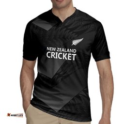 New Zealand Cricket Custom Rugby Jersey Potae Pango Black Fern Pattern LT9