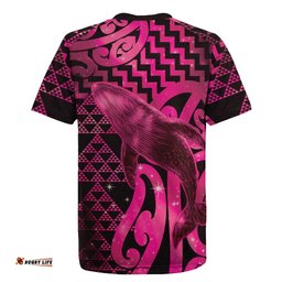 Humpback Whale Matariki New Zealand Rugby Jersey NZ Maori Paikea Poutama Luxury Pink LT14