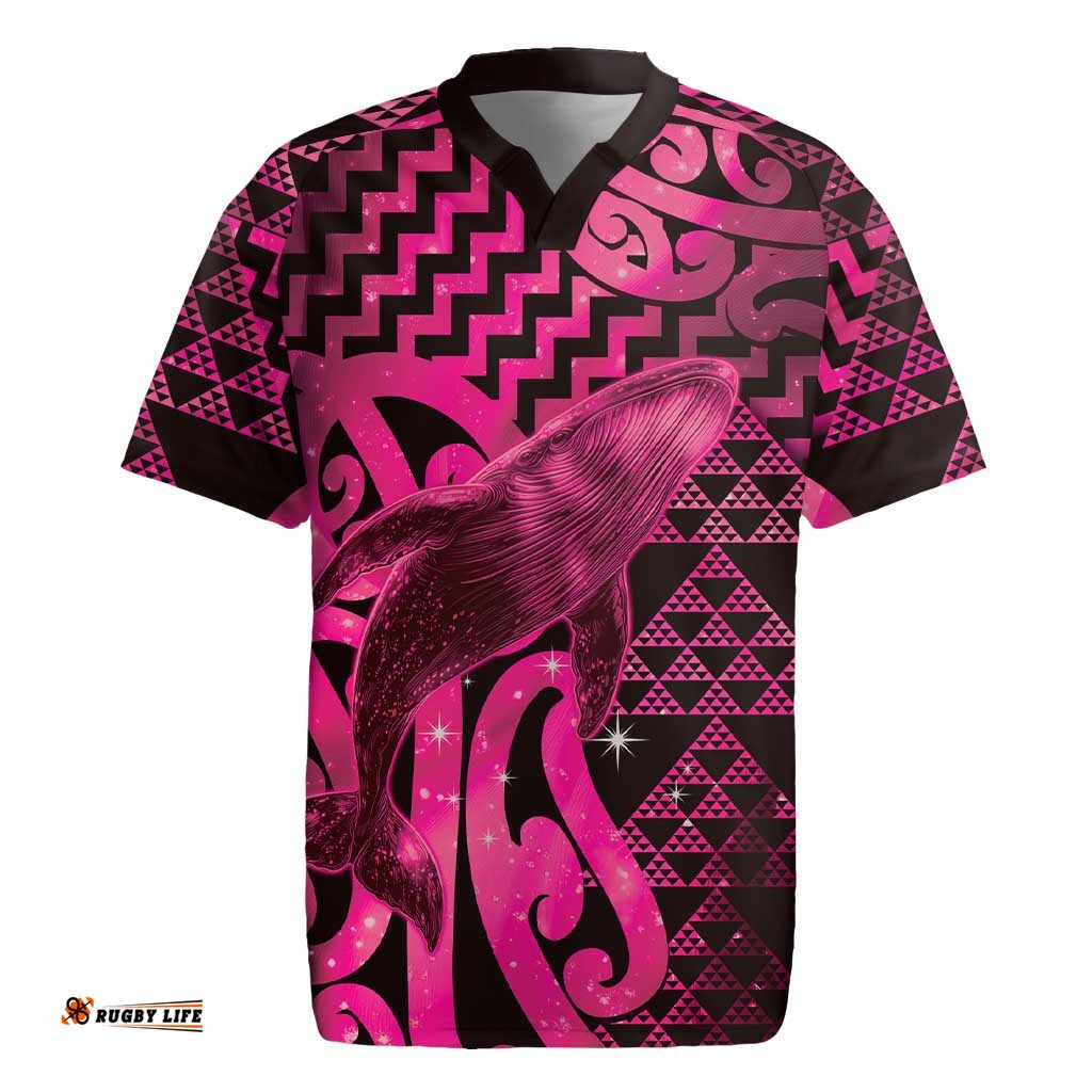 Humpback Whale Matariki New Zealand Rugby Jersey NZ Maori Paikea Poutama Luxury Pink LT14