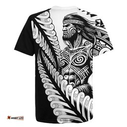 Koru Fern New Zealand Maori Tribal Warrior Rugby Jersey LT9