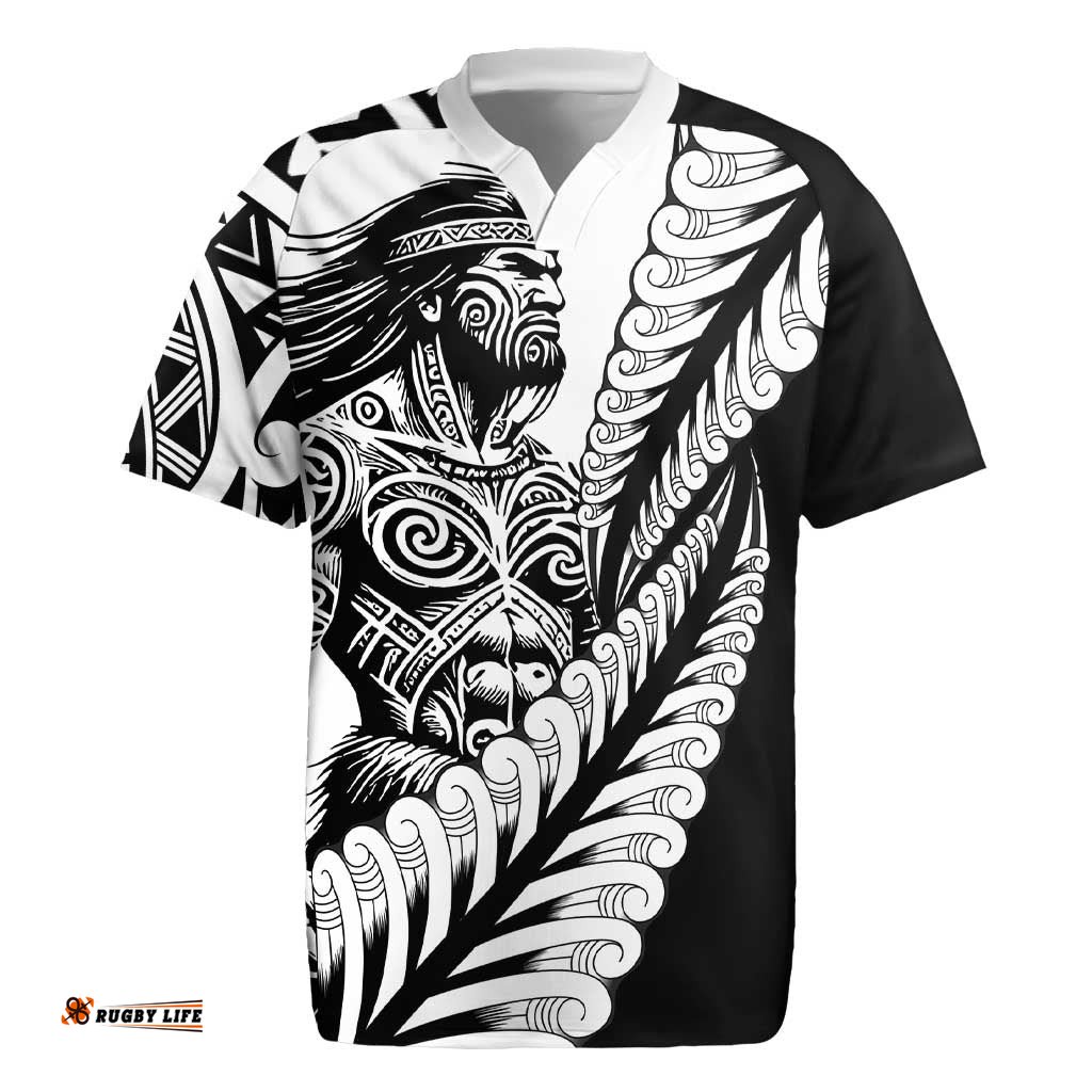Koru Fern New Zealand Maori Tribal Warrior Rugby Jersey LT9
