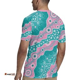 Hereditary Cancer Awareness Australia Indigenous Rugby Jersey Pink and Teal LT7