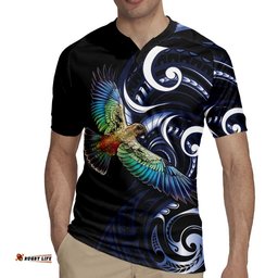New Zealand Kea Bird Personalised Rugby Jersey Maori Tribal Koru Art LT9