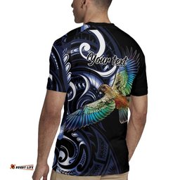 New Zealand Kea Bird Personalised Rugby Jersey Maori Tribal Koru Art LT9