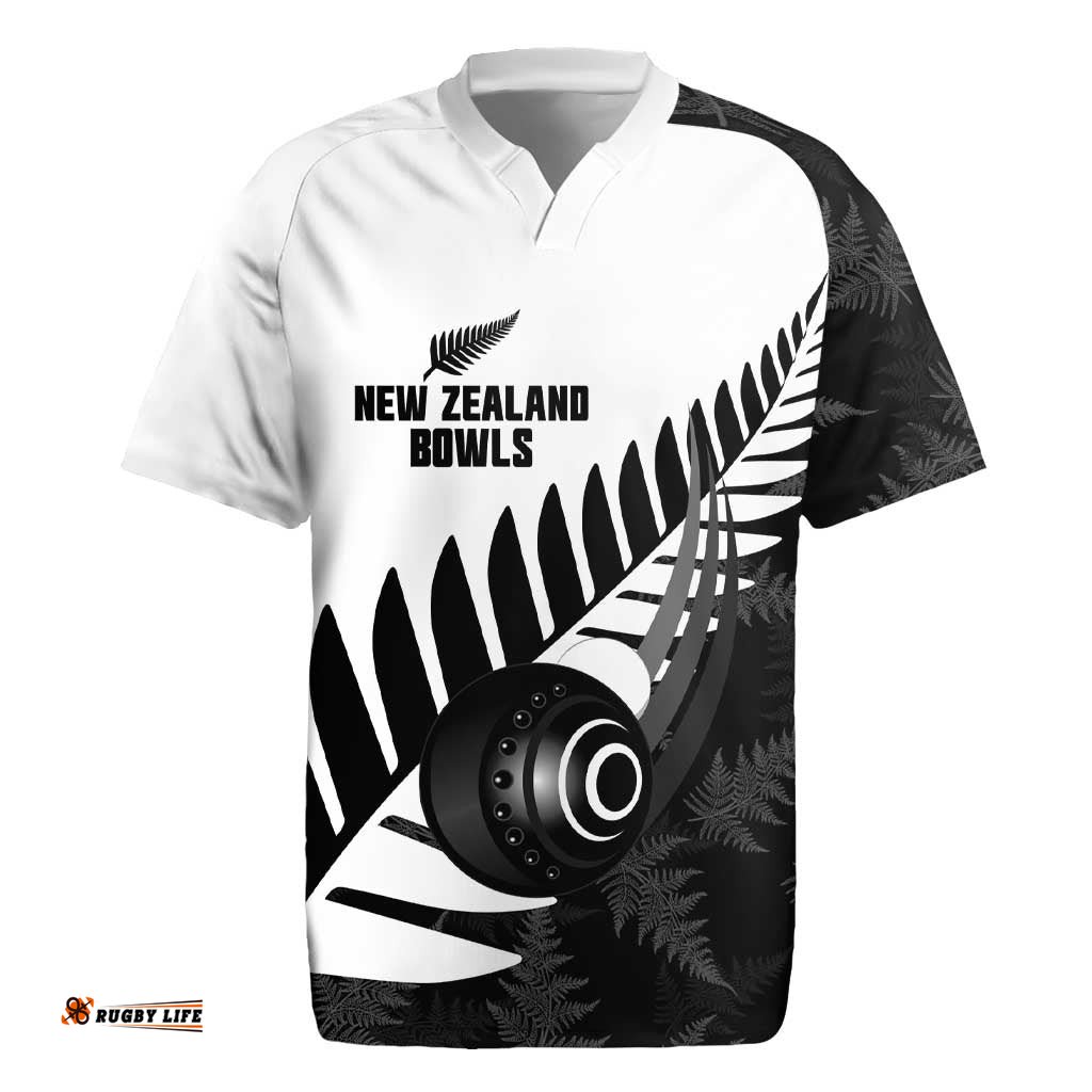 New Zealand Lawn Bowls Custom Rugby Jersey Aotearoa Silver Fern LT14