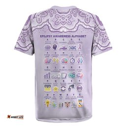 Personalised Epilepsy Awareness Alphabet Rugby Jersey Purple Ribbon Butterfly Cute Style DT05