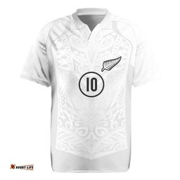 Custom New Zealand Football Rugby Jersey The Whites-Sporty T90 Style LT03