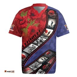 Personalised ANZAC Spirit 1915-2026 Filmstrip Tribute Rugby Jersey Lest We Forget 25 April LT9