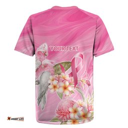 Personalised I Wear Pink For The Fight Rugby Jersey Australian Breast Cancer Spirit LT9