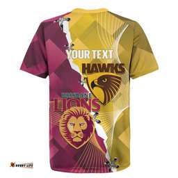 Personalised Hawks and Lions Inspired Rugby Jersey Dynamic Style LT14