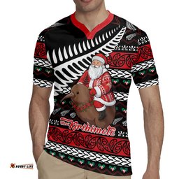 New Zealand Kiwi Santa Christmas Rugby Jersey He Wairua Kirihimete LT9