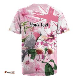 Personalised Australia Day Rugby Jersey Pink Parrot Bird Opal Art LT9