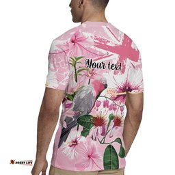 Personalised Australia Day Rugby Jersey Pink Parrot Bird Opal Art LT9
