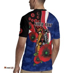 North Kangaroos ANZAC Personalised Rugby Jersey Lest We Forget Poppy Camo LT9