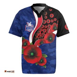 North Kangaroos ANZAC Personalised Rugby Jersey Lest We Forget Poppy Camo LT9