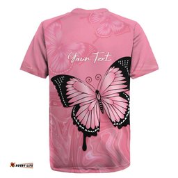 Personalised Australia Breast Cancer Awareness Rugby Jersey Pink Ribbon Butterfly Opal Pattern LT14
