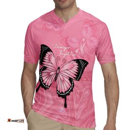 Personalised Australia Breast Cancer Awareness Rugby Jersey Pink Ribbon Butterfly Opal Pattern LT14