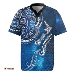 Matariki Galaxy Rugby Jersey New Zealand Map Maori Pattern LT9