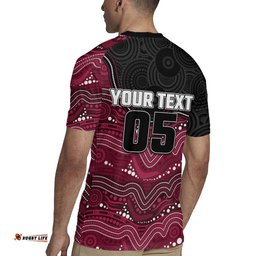 Custom Sea Eagles Rugby Jersey Bird Mascot With Aboriginal Indigenous DT05