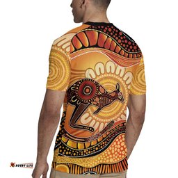 Indigenous Kangaroo Australia Rugby Jersey Australian Aboriginal Art Proud LT14