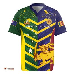 Custom Sri Lanka And Australia Cricket Rugby Jersey 2025 The Lions Baggy Greens Together LT14