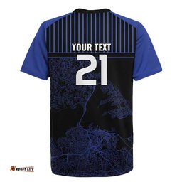 Custom Oceania Football NZ Auckland Rugby Jersey Minimal City Map Style LT9