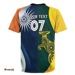 Custom India and Australia Cricket Rugby Jersey Special Half-Half Mix LT7