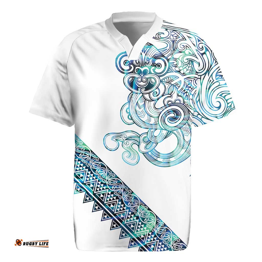 Kahui Whetu Paua shell Kowhaiwhai Taniko Personalised Rugby Jersey Taniwha Maori Tribal Style LT9