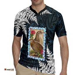 New Zealand Weka Rugby Jersey Maori Hen Koru Pattern LT05