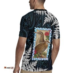 New Zealand Weka Rugby Jersey Maori Hen Koru Pattern LT05