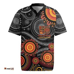 NAIDOC Week 50 Years Deadly Personalised Rugby Jersey Aboriginal Art LT14