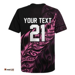 New Zealand Lawn Bowls Custom Rugby Jersey Pink Maori Warrior Tribal Silver Fern LT9