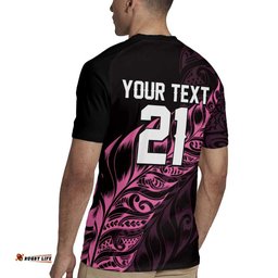 New Zealand Lawn Bowls Custom Rugby Jersey Pink Maori Warrior Tribal Silver Fern LT9