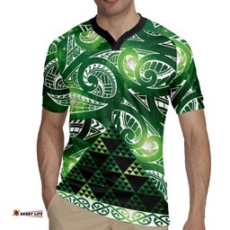 Matariki New Zealand Rugby Jersey NZ Niho Taniwha Maori New Year Green Galaxy LT14