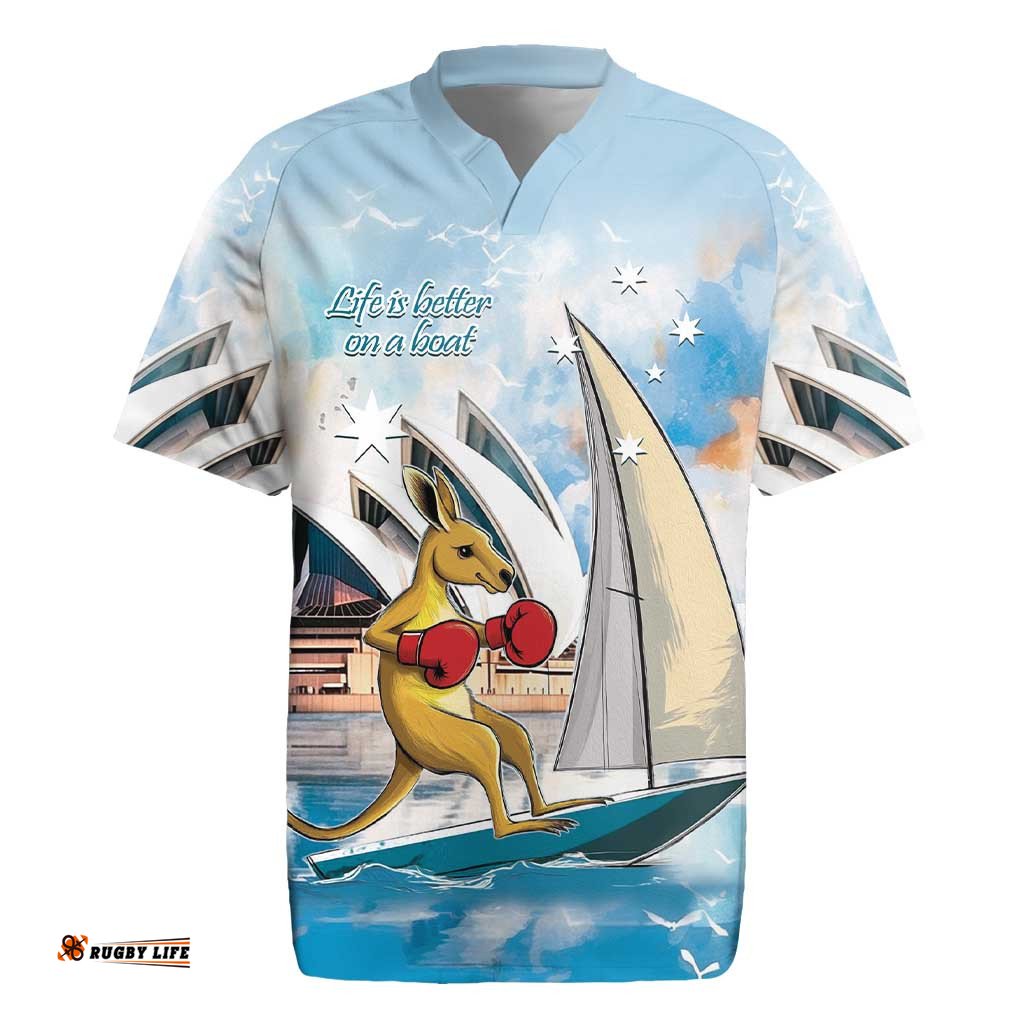 Personalised Australia Sailing Rugby Jersey Life Is Better On A Boat LT14