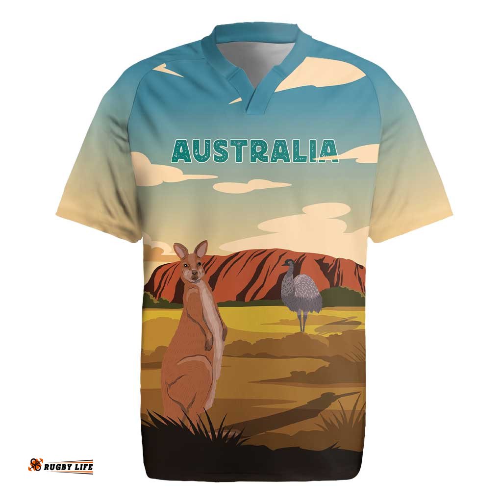 Australia Personalized Rugby Jersey Uluru Scenery LT7