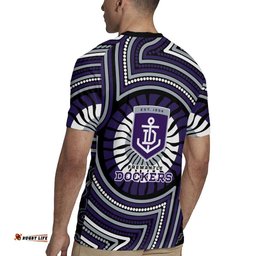 Fremantle Dockers Rugby Jersey Indigenous Monochrome Dot Art Mascot Style TS04