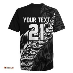 New Zealand Lawn Bowls Custom Rugby Jersey Black Maori Warrior Tribal Silver Fern LT9