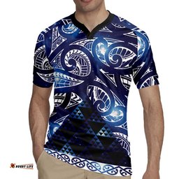 Matariki New Zealand Rugby Jersey NZ Niho Taniwha Maori New Year Blue Galaxy LT14