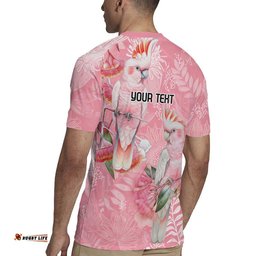 Personalised Galah Cockatoo Eucalyptus Flowers Rugby Jersey Australian Breast Cancer Spirit LT9