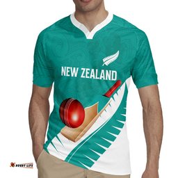 Custom New Zealand Cricket Rugby Jersey Kiwi Birds Haka Dance Turquoise Fern Sporty Style LT03