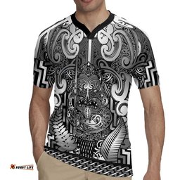 Custom New Zealand Taiaha Maori Rugby Jersey Kiwikiwi Minimalist Silver Fern Tukutuku Motif LT9